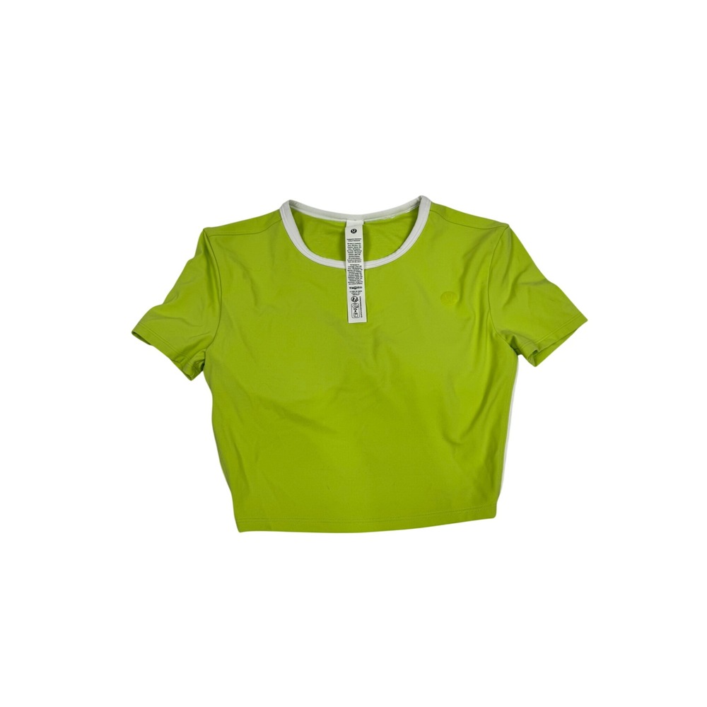 Lululemon Everlux Short Sleeve Tennis T-Shirt Lime Green Built In Bra XXS